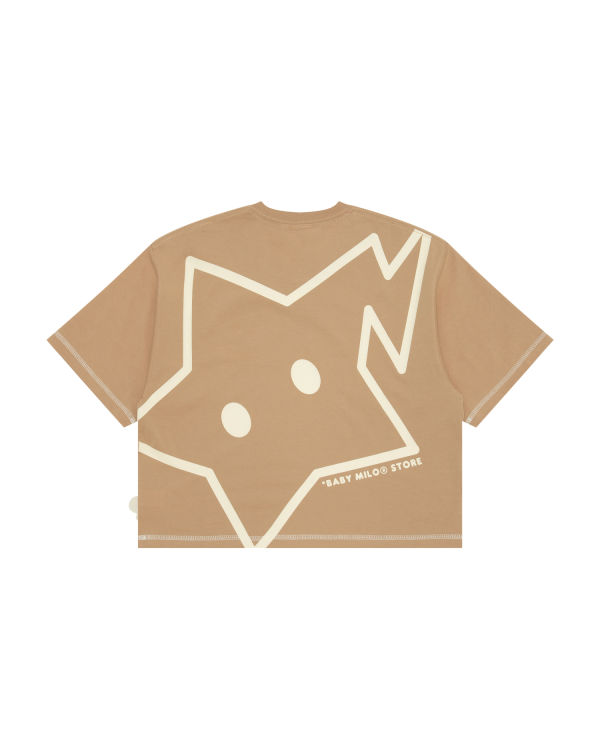 Camiseta Bape Logo crop fit Mujer Beige | GKMCA-1723