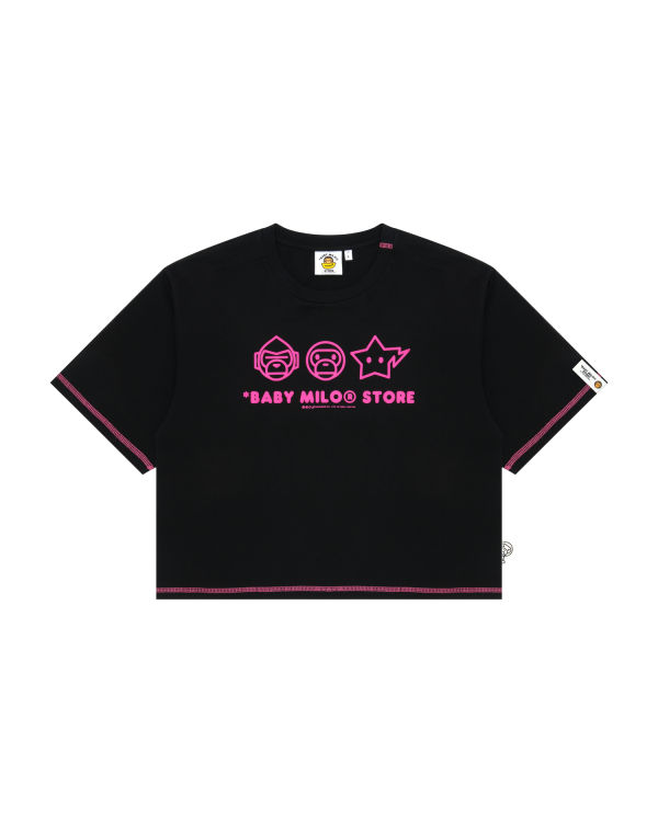 Camiseta Bape Logo crop fit Mujer Negras | WSQAC-2389