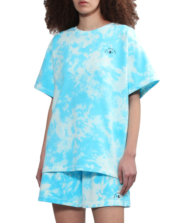 Camiseta Bape Logo-dye Mujer Azules | BYEKJ-2479