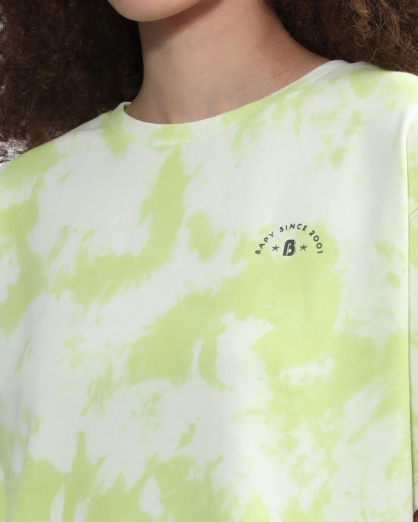 Camiseta Bape Logo-dye Mujer Verde Claro | AYFVU-1906