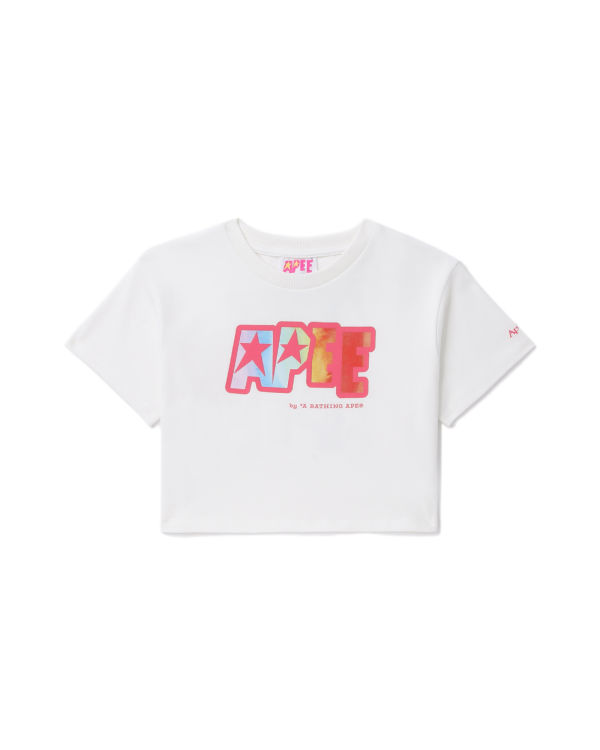 Camiseta Bape Logo printed crop Mujer Blancas | GVAFE-3897