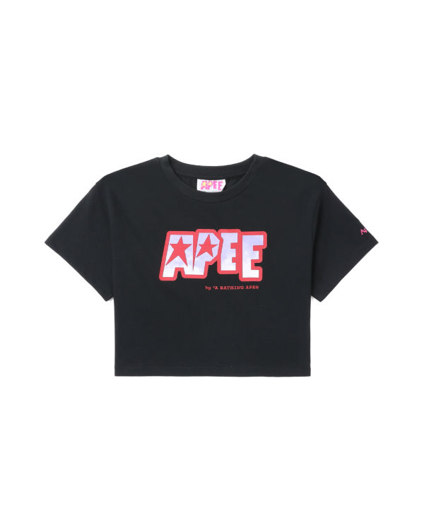 Camiseta Bape Logo printed crop Mujer Negras | VGZWY-8051