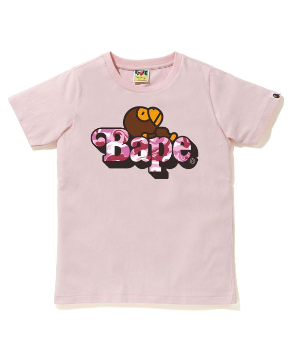 Camiseta Bape Marble Camo Milo On Niños Rosas | NXOZB-1562