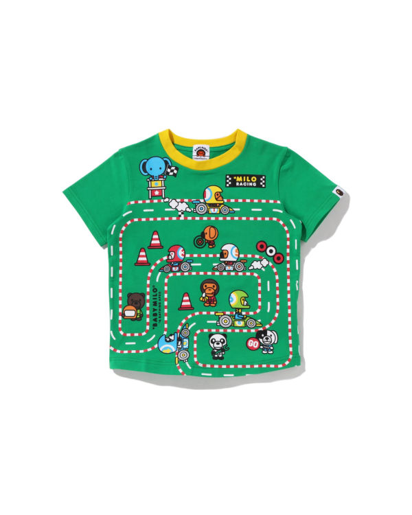 Camiseta Bape Milo Carreras Big Panel Niños Turquesa | FAHTW-6093