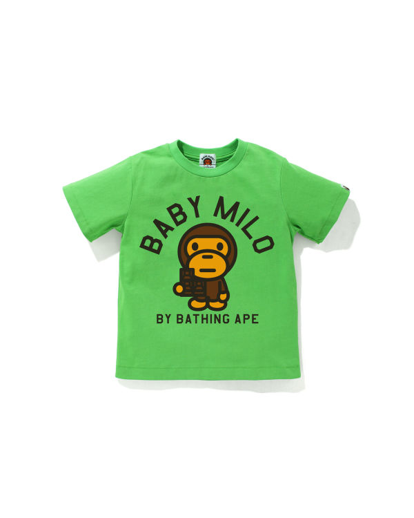 Camiseta Bape Milo Chocolate Niños Verde Claro | JMCHN-6592