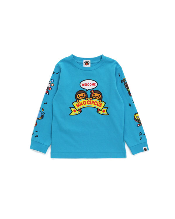 Camiseta Bape Milo Circus L/S Niños Azules | LCYMX-3954