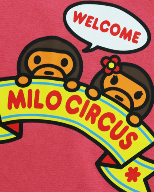 Camiseta Bape Milo Circus L/S Niños Rosas | EIQCL-6094