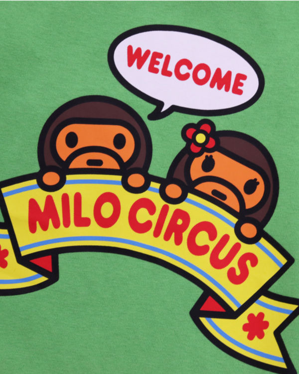 Camiseta Bape Milo Circus L/S Niños Verde | WUOGR-2347