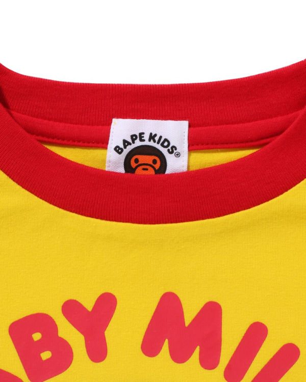 Camiseta Bape Milo Donuts Raglan L/S Niños Amarillo | BLPQM-4501