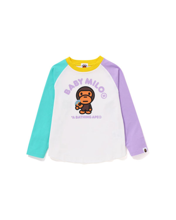 Camiseta Bape Milo Donuts Raglan L/S Niños Blancas | NLCUD-1073