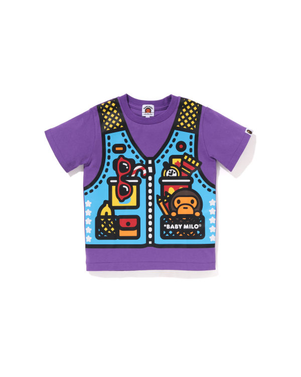 Camiseta Bape Milo Fishing Print Niños Moradas | TUMWP-0384