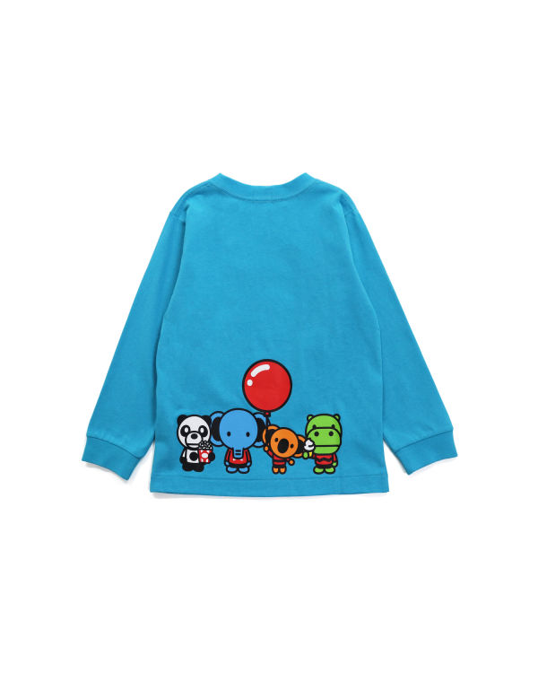 Camiseta Bape Milo & Friends L/S Niños Azules | ESWQJ-6389