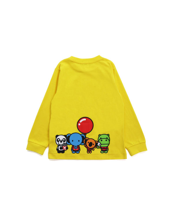 Camiseta Bape Milo & Friends L/S Niños Amarillo | EVRMQ-7850