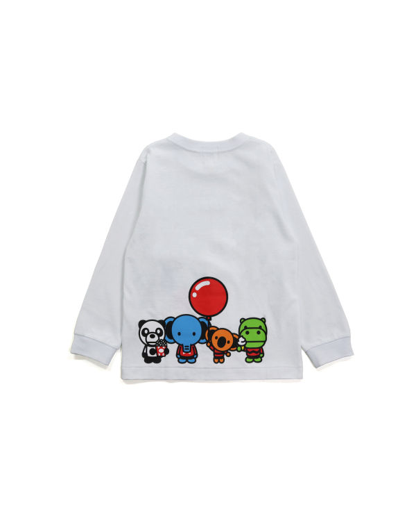 Camiseta Bape Milo & Friends L/S Niños Blancas | EZBVS-9274