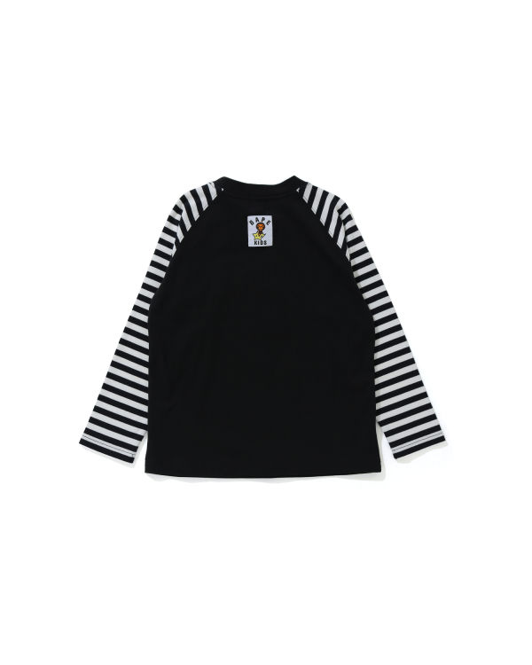 Camiseta Bape Milo Glow In The Dark STA L/S Niños Negras | GNITZ-7581