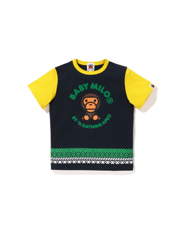 Camiseta Bape Milo Nordic Print Niños Azul Marino Azules | ARDPB-2679