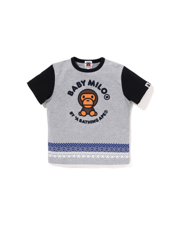 Camiseta Bape Milo Nordic Print Niños Gris | ESJMP-0165