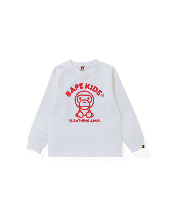 Camiseta Bape Milo Rug L/S Niños Blancas | VHUYP-2917