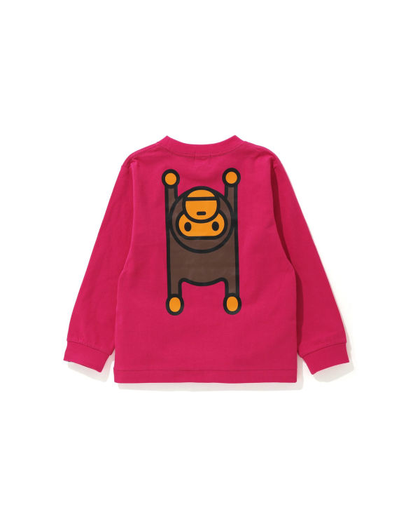 Camiseta Bape Milo Rug L/S Niños Rosas | OVRMH-0832