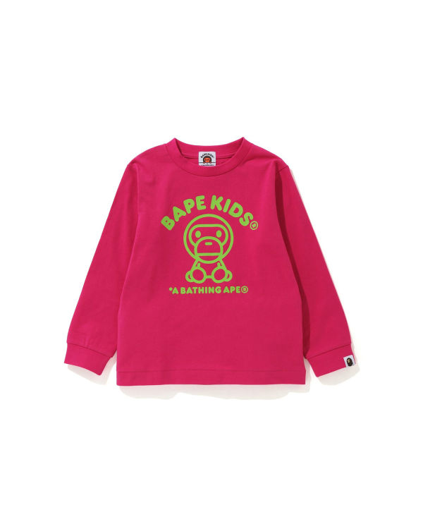 Camiseta Bape Milo Rug L/S Niños Rosas | OVRMH-0832