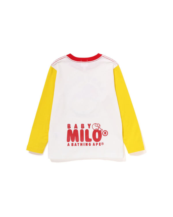 Camiseta Bape Milo Sleep On Cloud L/S Niños Blancas | MNEKL-4698