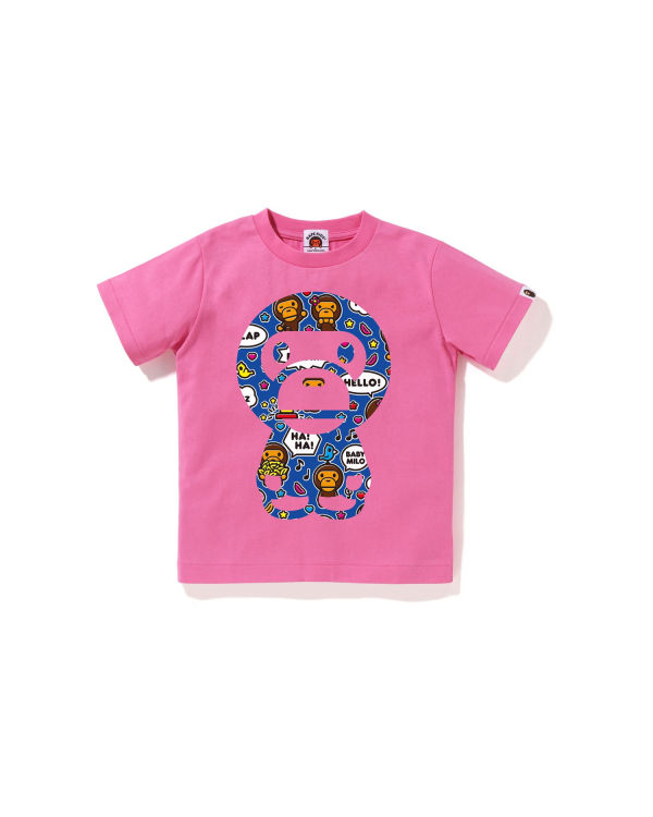 Camiseta Bape Milo Speech Balloon Big Milo Niños Rosas | HRWLP-9213