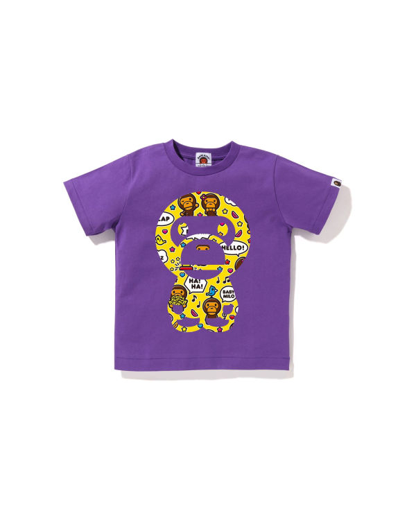 Camiseta Bape Milo Speech Balloon Big Milo Niños Moradas | KPYTM-9728