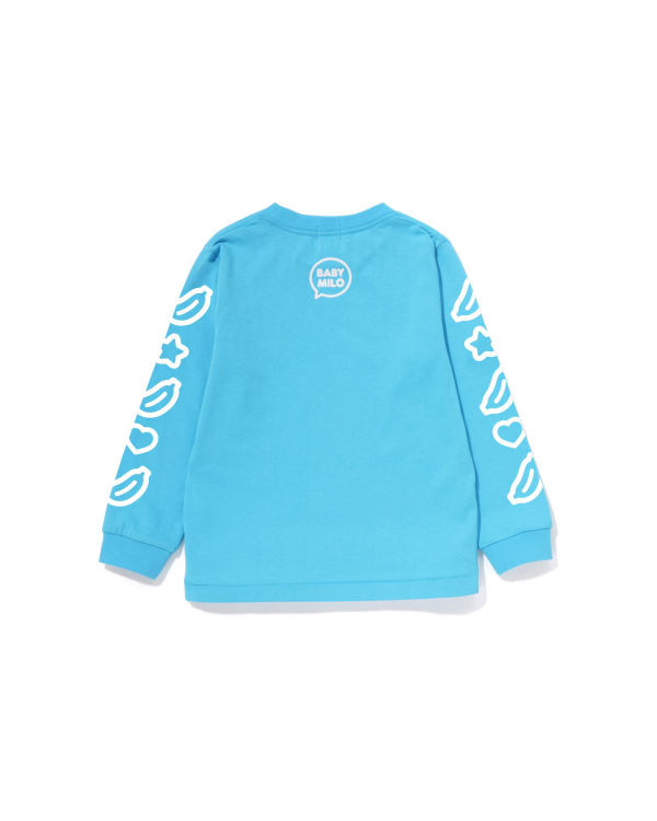 Camiseta Bape Milo Speech Balloon L/S #1 Niños Azules | AEFBH-9736