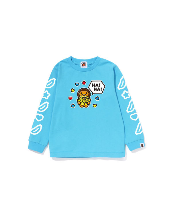 Camiseta Bape Milo Speech Balloon L/S #1 Niños Azules | AEFBH-9736