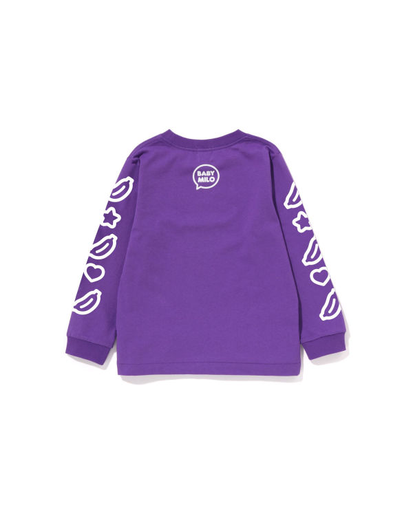 Camiseta Bape Milo Speech Balloon L/S #1 Niños Moradas | BAOLC-1305