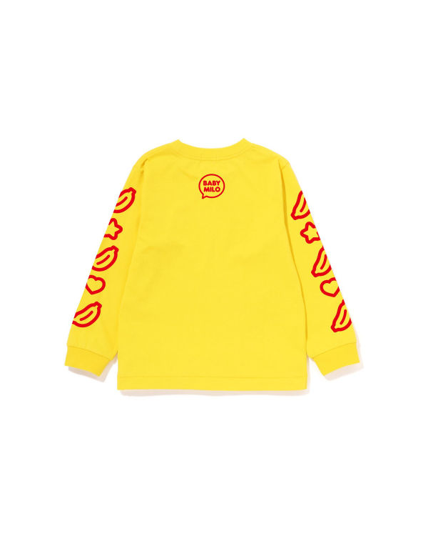 Camiseta Bape Milo Speech Balloon L/S #1 Niños Amarillo | DPBQU-0681