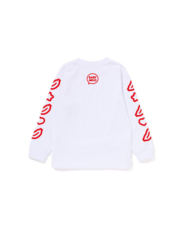 Camiseta Bape Milo Speech Balloon L/S #1 Niños Blancas | MBDWE-2390