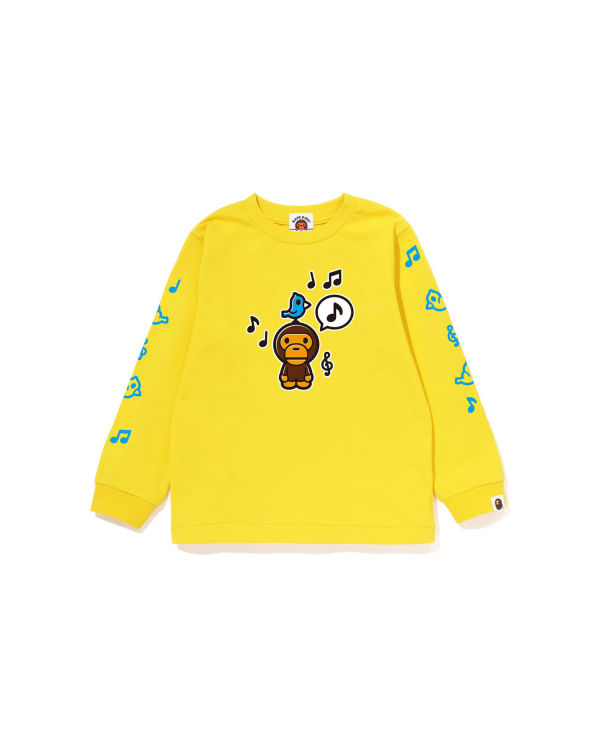 Camiseta Bape Milo Speech Balloon L/S #2 Niños Amarillo | GOVQC-1245