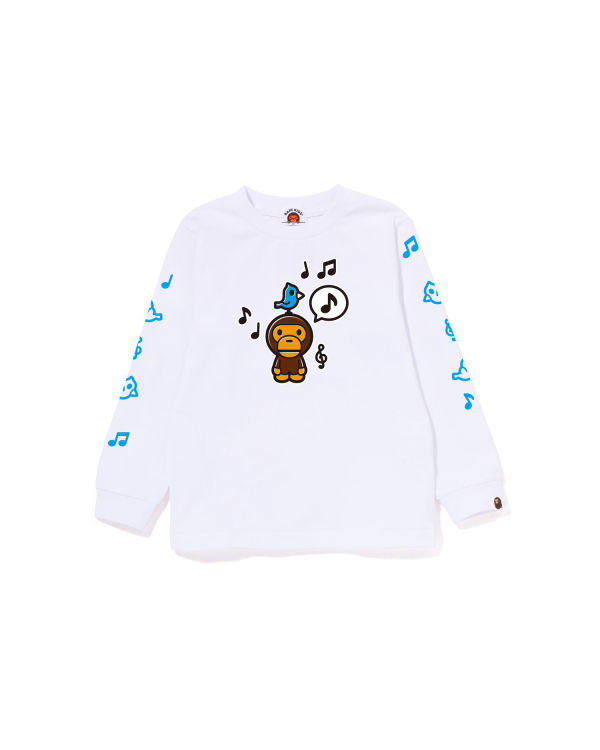 Camiseta Bape Milo Speech Balloon L/S #2 Niños Blancas | QPUZR-7236