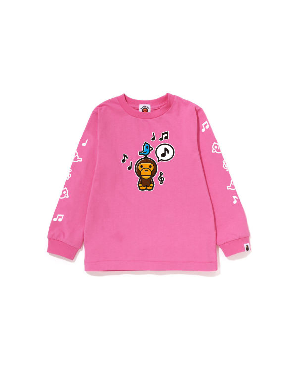 Camiseta Bape Milo Speech Balloon L/S #2 Niños Rosas | QRXDK-7013