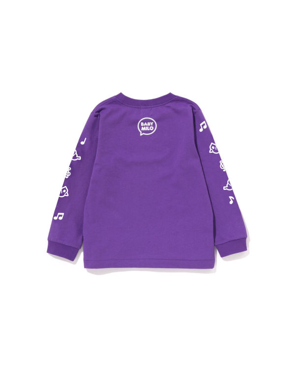 Camiseta Bape Milo Speech Balloon L/S #2 Niños Moradas | YCXJL-9345