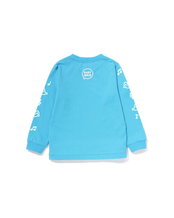 Camiseta Bape Milo Speech Balloon L/S #2 Niños Azules | YOPUC-7246