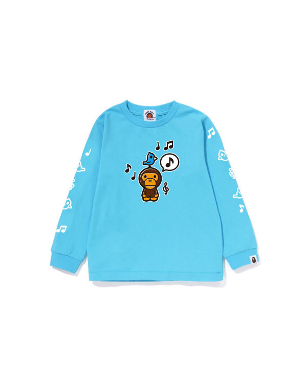 Camiseta Bape Milo Speech Balloon L/S #2 Niños Azules | YOPUC-7246