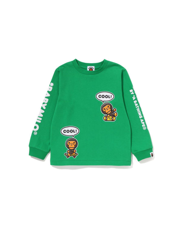 Camiseta Bape Milo Speech Balloon L/S #3 Niños Verde Menta | APOTQ-3467