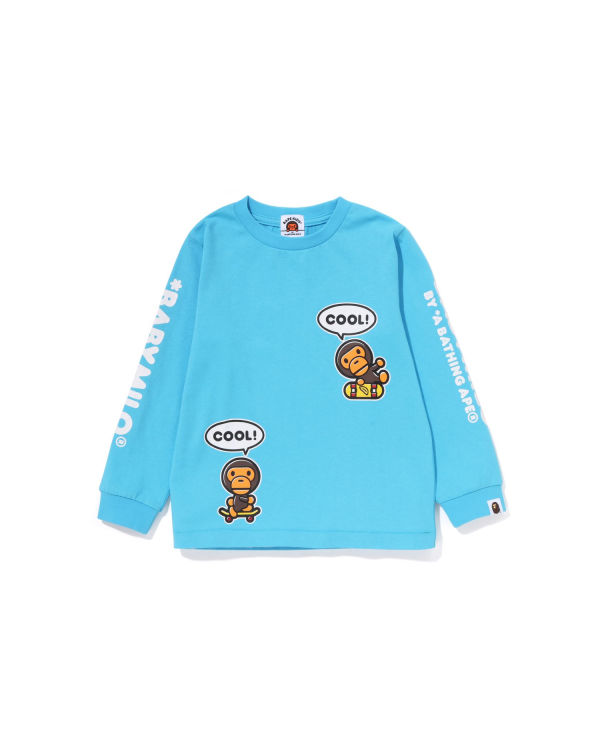 Camiseta Bape Milo Speech Balloon L/S #3 Niños Azules | JYXMA-6243