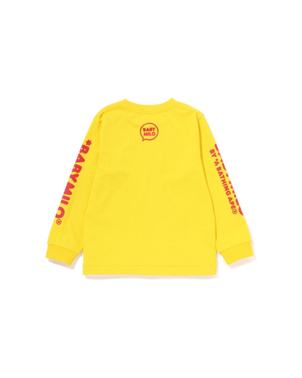 Camiseta Bape Milo Speech Balloon L/S #3 Niños Amarillo | LMIWZ-2018