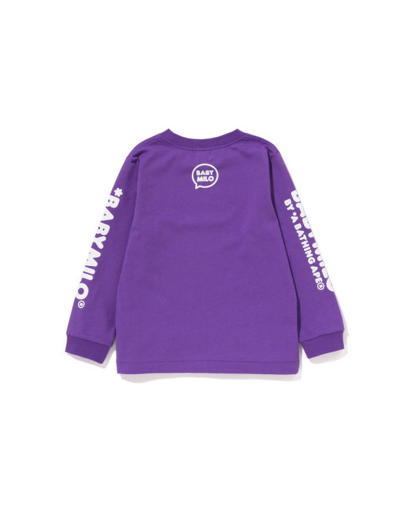 Camiseta Bape Milo Speech Balloon L/S #3 Niños Moradas | RXIAB-8139