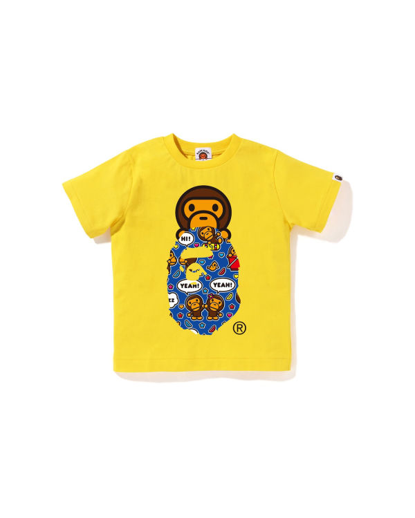 Camiseta Bape Milo Speech Balloon Milo On Ape Head Niños Amarillo | QBDUP-9063