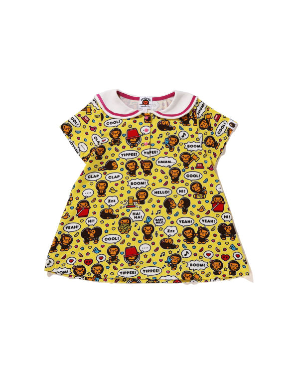 Camiseta Bape Milo Speech Balloon Sailor Collar Niños Amarillo | WUDVX-6148