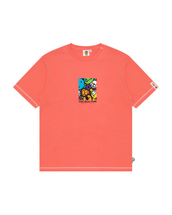 Camiseta Bape Milo box logo print Hombre Rosas | PBZIW-6859