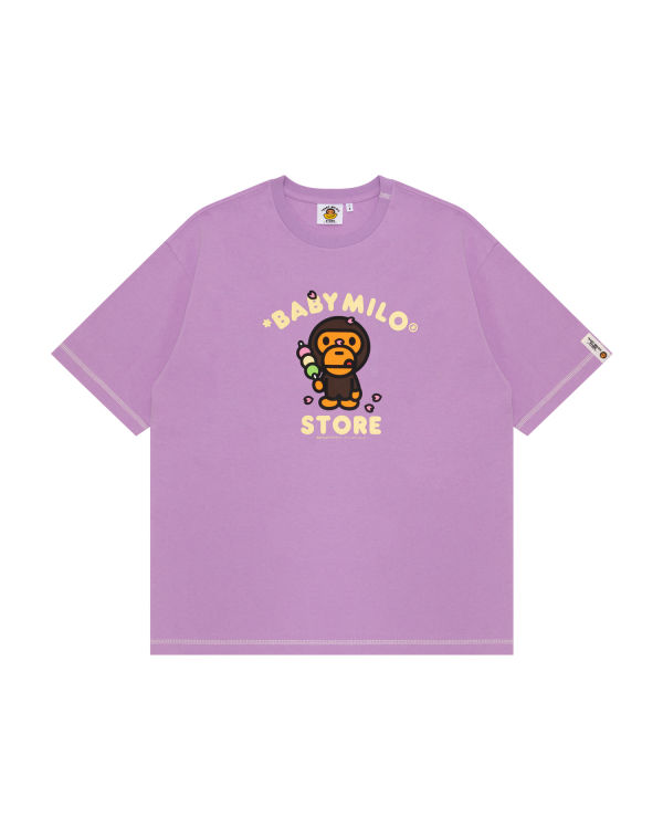 Camiseta Bape Milo boxy fit Mujer Moradas | NMJFU-7165