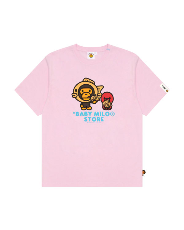 Camiseta Bape Milo graphic Mujer Rosas | VKMAE-7853