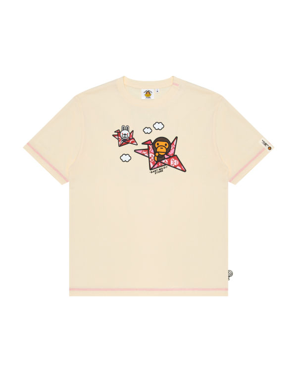 Camiseta Bape Milo print Hombre Creme | NXCDH-4581