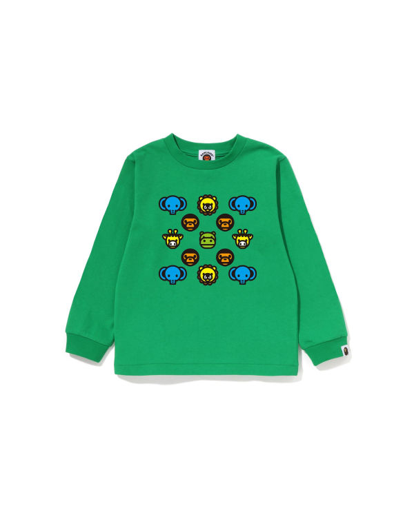 Camiseta Bape Milogram L/S Niños Verde Menta | MCYKL-2047