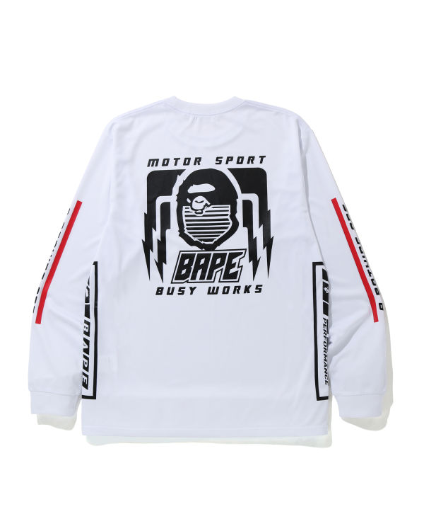 Camiseta Bape Motor Deporte Hombre Blancas | PIXCT-5201